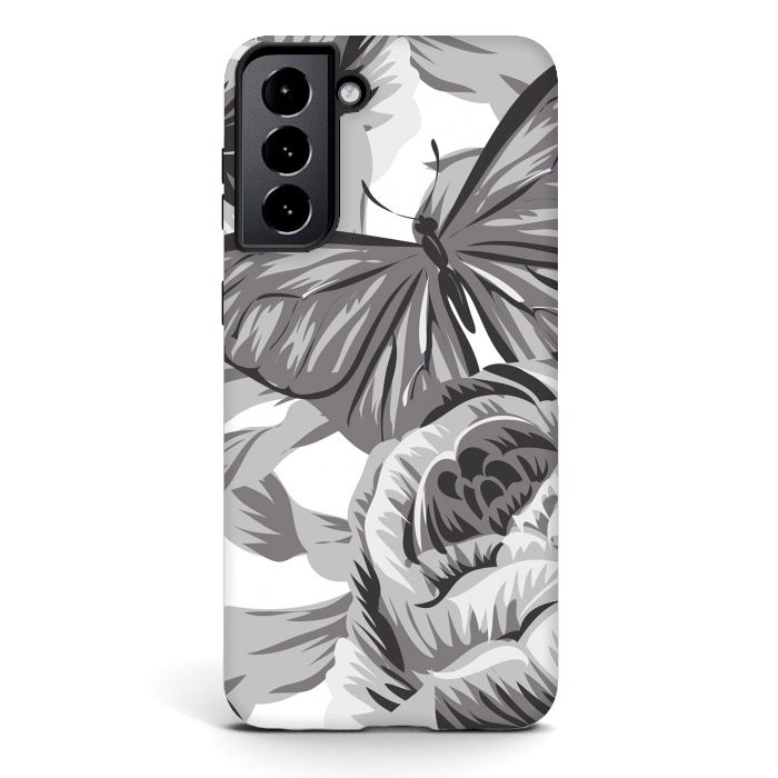 Galaxy S21 StrongFit minimal floral butterfly by haroulita