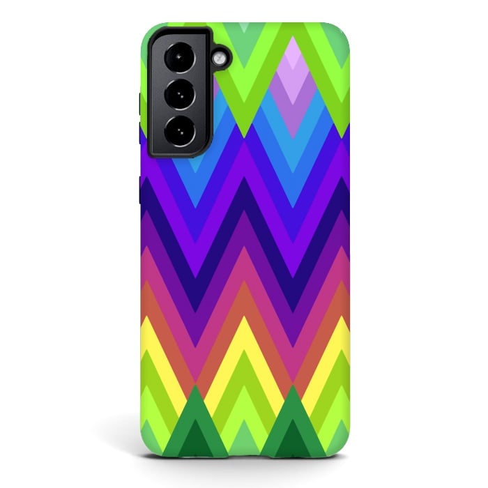 Galaxy S21 plus StrongFit Zig Zag Chevron Pattern G553 by Medusa GraphicArt