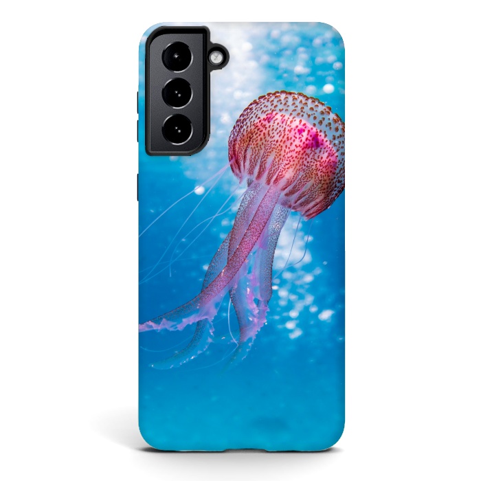 Galaxy S21 StrongFit Shallow Focus Photo of Pink and Brown Jellyfish by Winston