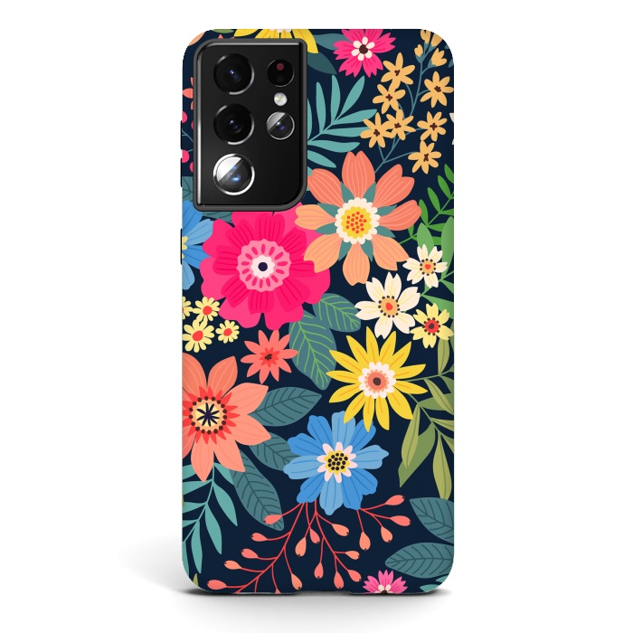 Galaxy S21 ultra StrongFit Cute and Beautiful Floral Design Pattern 333 by ArtsCase
