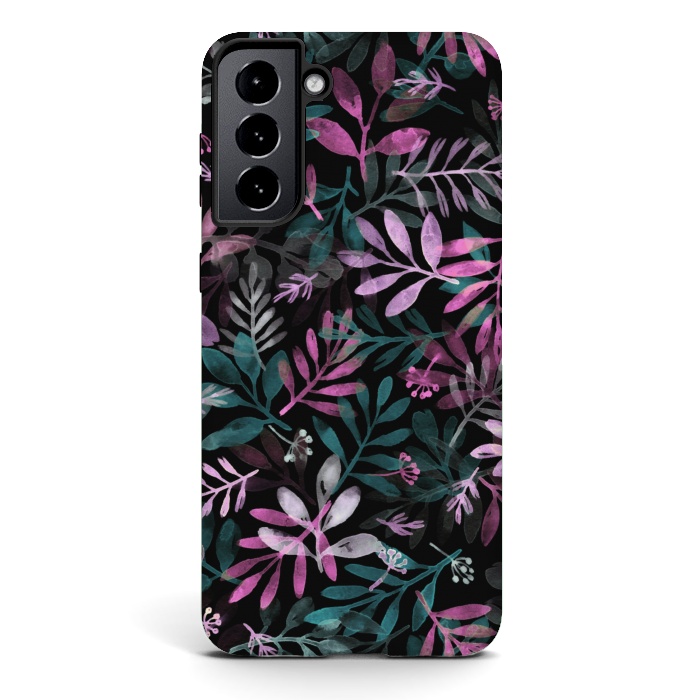 Galaxy S21 plus StrongFit pink and green branches by Alena Ganzhela