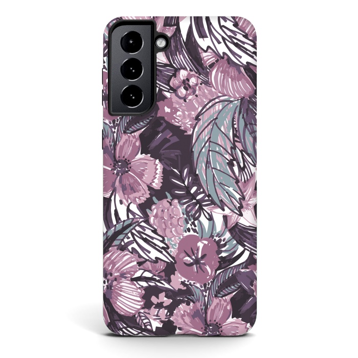 Galaxy S21 StrongFit Modern sketched flower bouquet by Oana 
