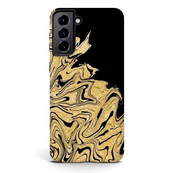 Galaxy S21 StrongFit Gold marble by Jms