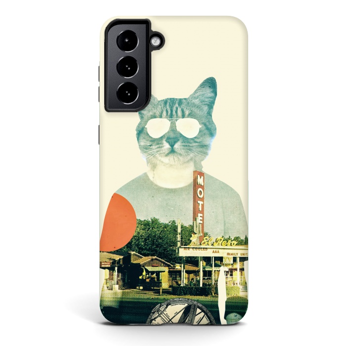 Galaxy S21 plus StrongFit Cool Cat by Ali Gulec