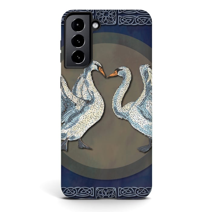 Galaxy S21 StrongFit Dancing Swans by Lotti Brown