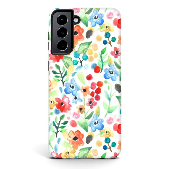 Galaxy S21 StrongFit Flourish - Watercolour Floral by Tangerine-Tane