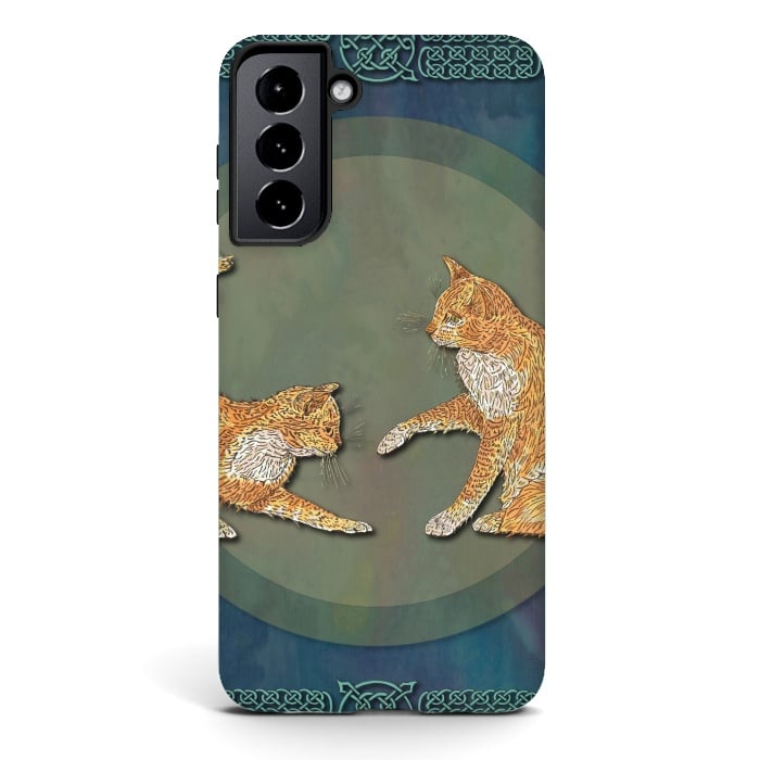 Galaxy S21 StrongFit Ginger Cats by Lotti Brown