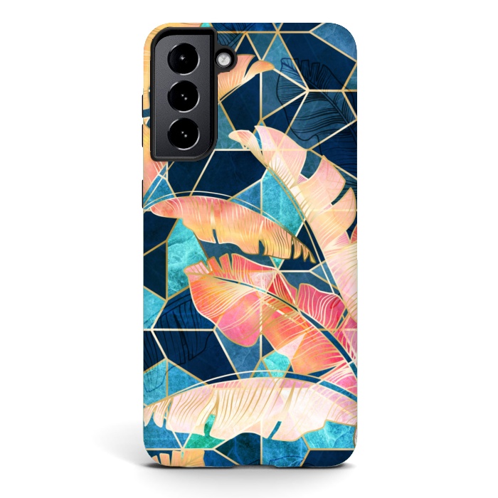 Galaxy S21 StrongFit Marbled Topical Sunset by gingerlique
