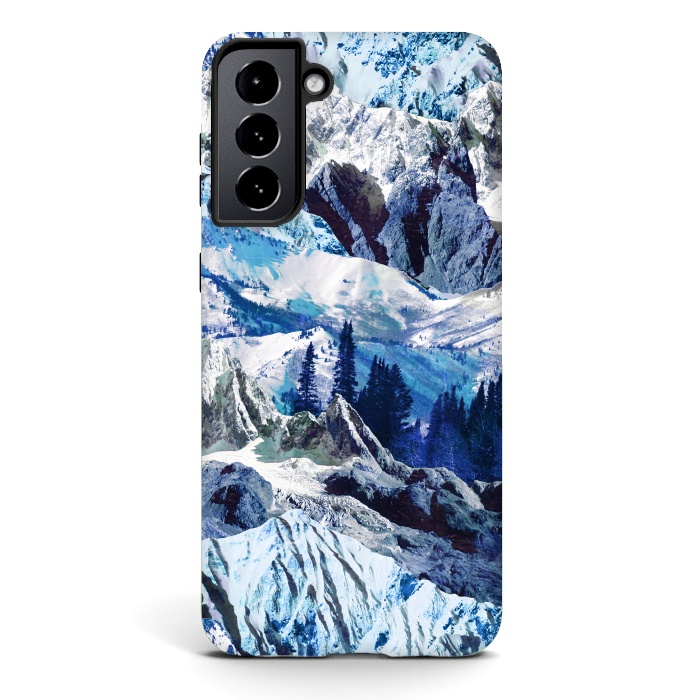 Galaxy S21 plus StrongFit Blue mountains landscape art by Oana 