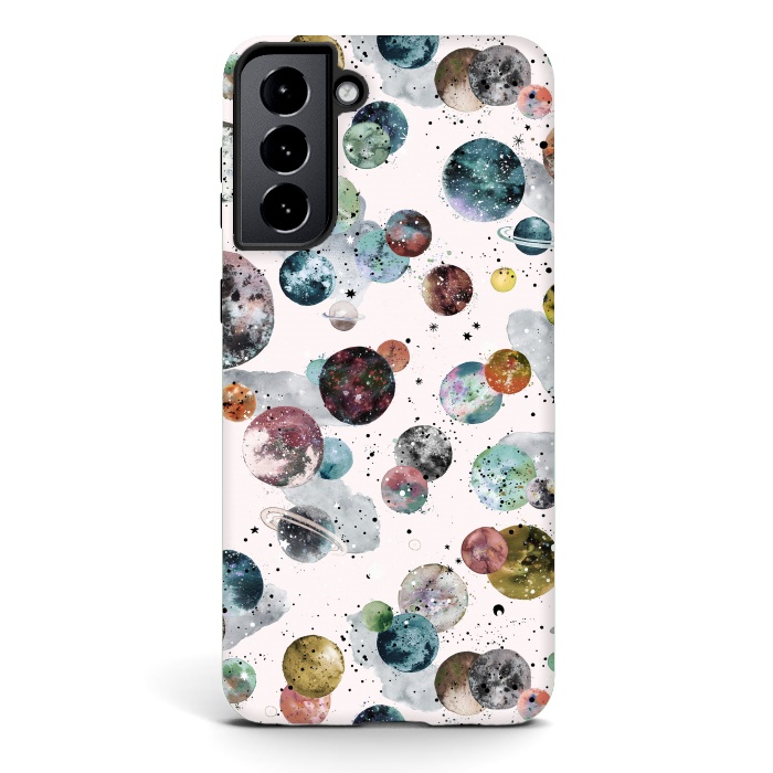 Galaxy S21 StrongFit Cosmic Planets and Constellations Multicolored by Ninola Design