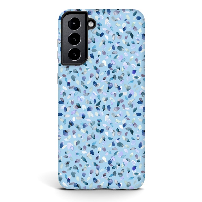 Galaxy S21 plus StrongFit Flower Petals Soft Blue by Ninola Design