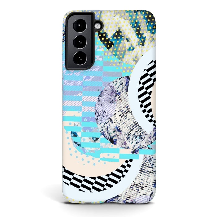 Galaxy S21 StrongFit Abstract geometric Memphis Art Deco design by Oana 