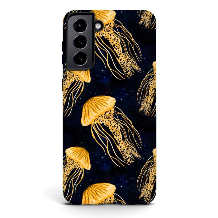 Galaxy S21 plus StrongFit Galaxy Jellyfish Pattern by Julie Erin Designs