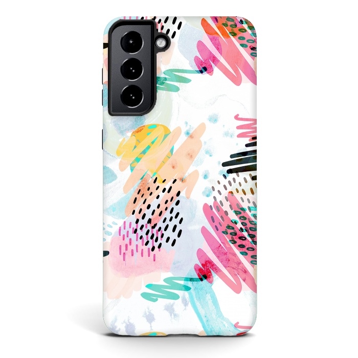 Galaxy S21 plus StrongFit Fun colorful summer doodles by Oana 