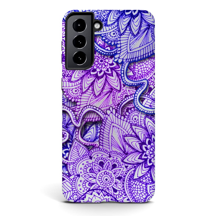 Galaxy S21 StrongFit Floral Doodle G582 by Medusa GraphicArt