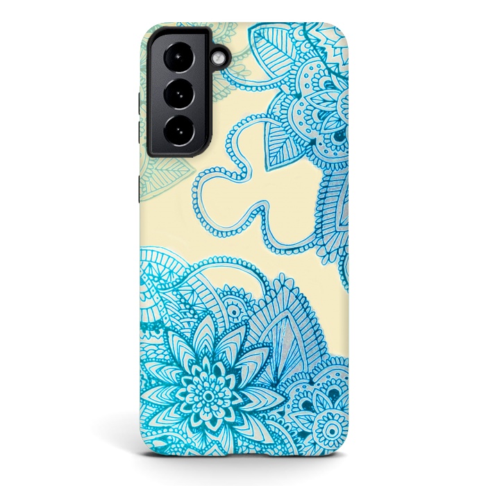Galaxy S21 StrongFit Floral Doodle G580 by Medusa GraphicArt