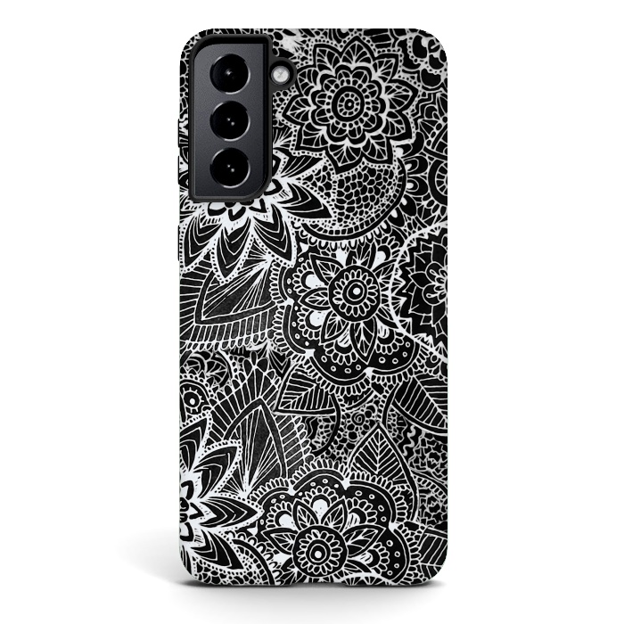 Galaxy S21 StrongFit Floral Doodle G581 by Medusa GraphicArt