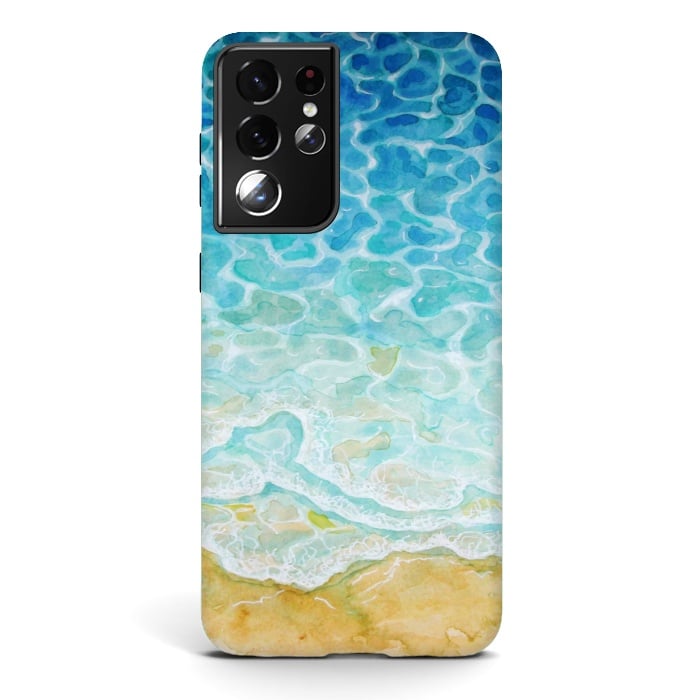 Galaxy S21 ultra StrongFit Watercolor Sea G564 by Medusa GraphicArt