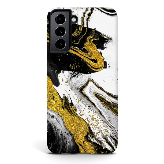 Galaxy S21 StrongFit Luxe Black and Gold by Ashley Camille