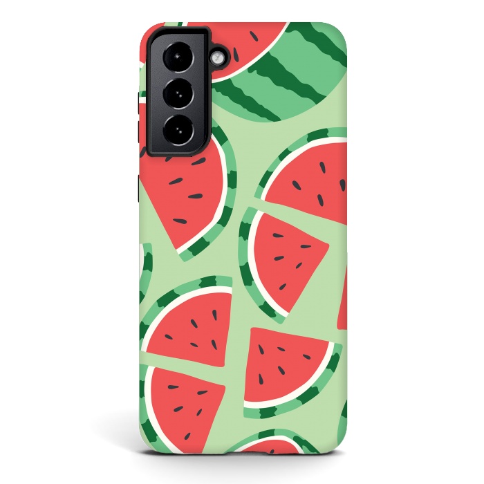 Galaxy S21 plus StrongFit Watermelon pattern 01 by Jelena Obradovic