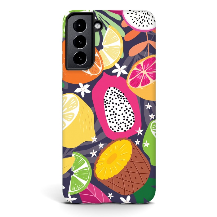 Galaxy S21 plus StrongFit Tropical fruit pattern 01 by Jelena Obradovic