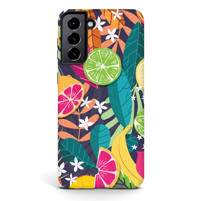 Galaxy S21 plus StrongFit Tropical fruit pattern 03 by Jelena Obradovic