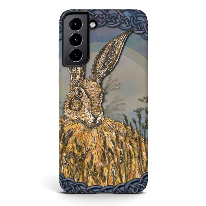 Galaxy S21 StrongFit Celtic Hare by Lotti Brown