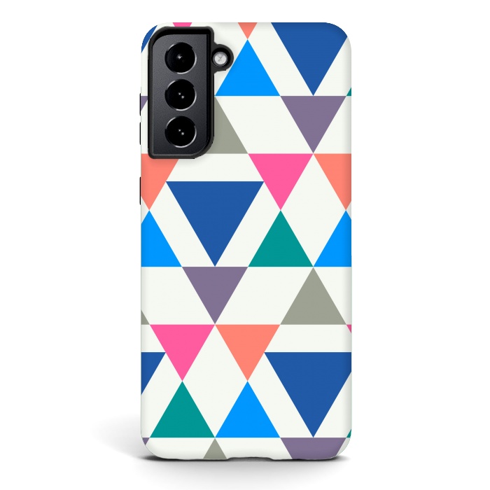 Galaxy S21 StrongFit Multicolor Repeat Triangles by TMSarts