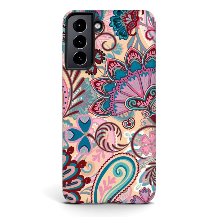 Galaxy S21 StrongFit Paisley Flowers Design by ArtsCase
