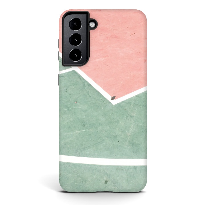 Galaxy S21 StrongFit green pink marble shades by MALLIKA