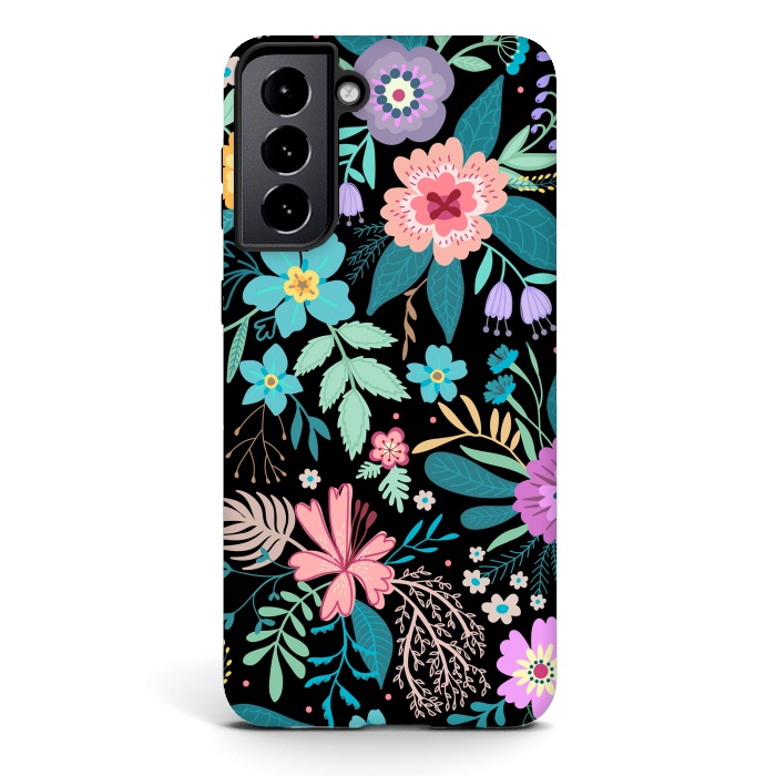 Galaxy S21 plus StrongFit Amazing Floral Pattern With Bright Colorful Flowers by ArtsCase