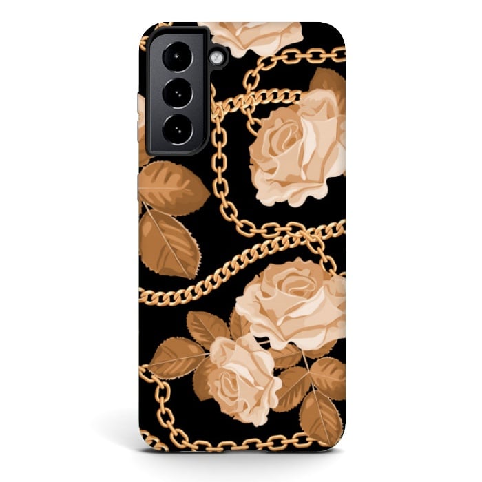 Galaxy S21 StrongFit copper floral chains by MALLIKA