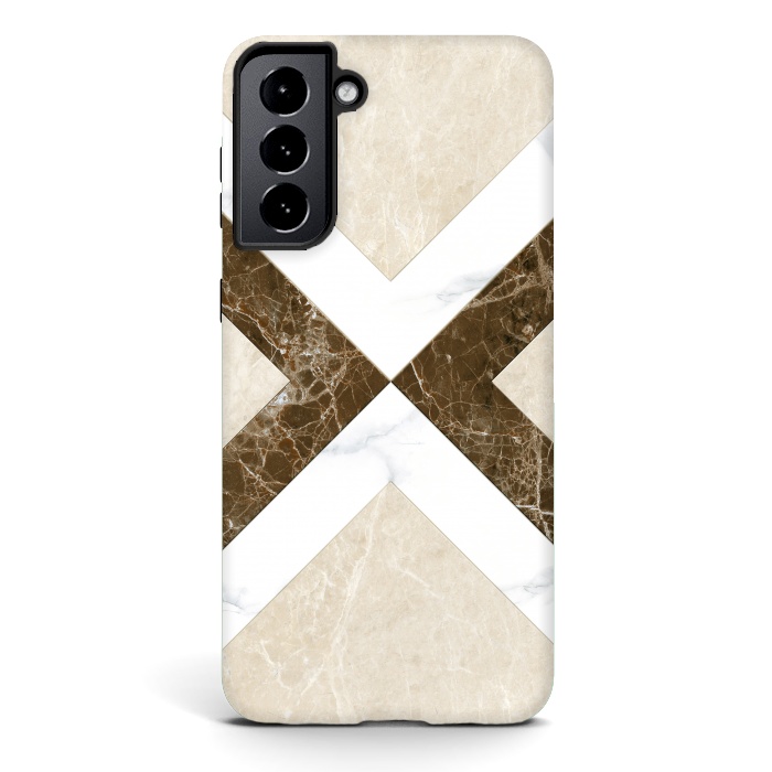 Galaxy S21 StrongFit Decorative Marble Cross Design by ArtsCase