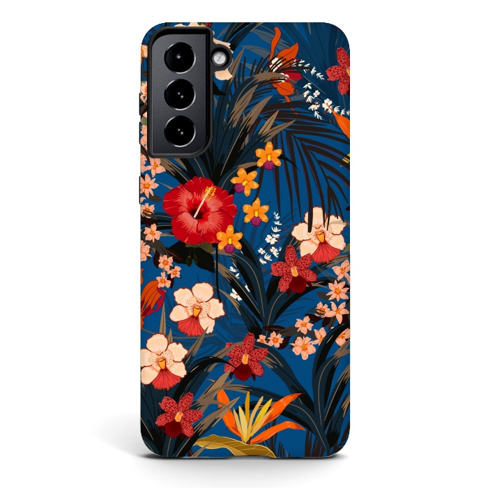 Galaxy S21 StrongFit Fashionable Tropical Environment with Deep Jungle Plants by ArtsCase
