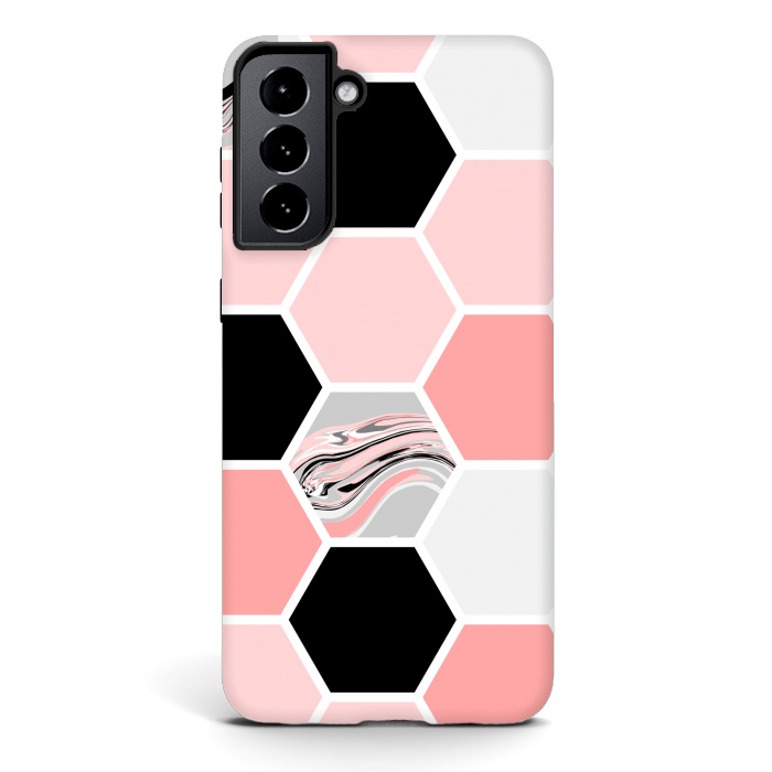 Galaxy S21 StrongFit Geometric Stretch Pattern with Hexagonal by ArtsCase