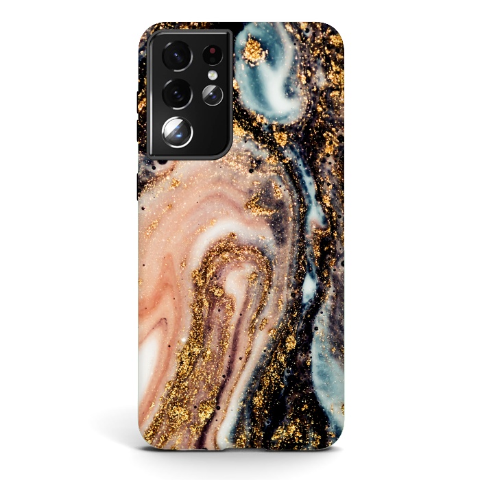 Galaxy S21 ultra StrongFit Golden Turn Artistic Design by ArtsCase