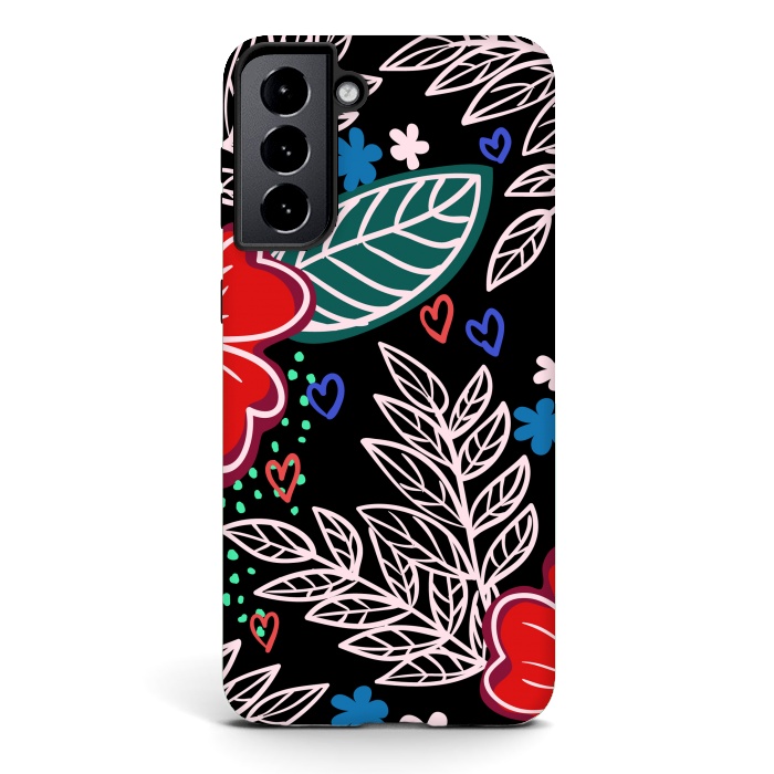 Galaxy S21 StrongFit Floral Pattern Design XIVI by ArtsCase