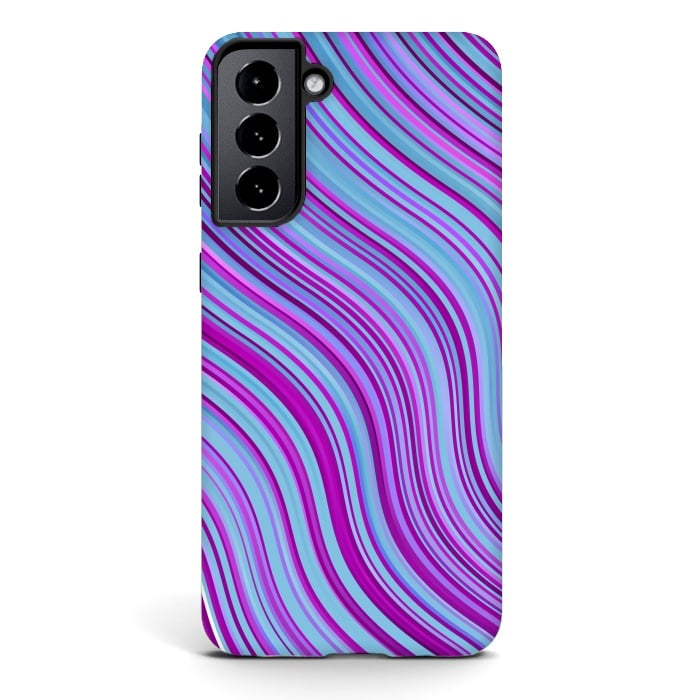 Galaxy S21 StrongFit Liquid Marble Blue Purple and Blue by ArtsCase