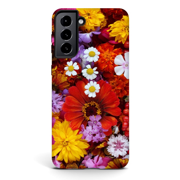 Galaxy S21 StrongFit Flowers in Different Shapes and Colors V  by ArtsCase