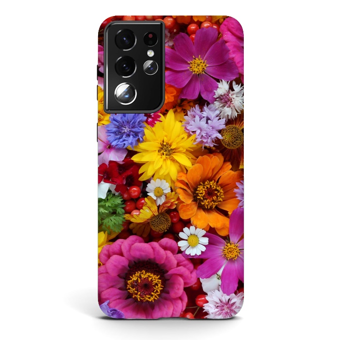 Galaxy S21 ultra StrongFit Flowers in Different Shapes and Colors V  by ArtsCase