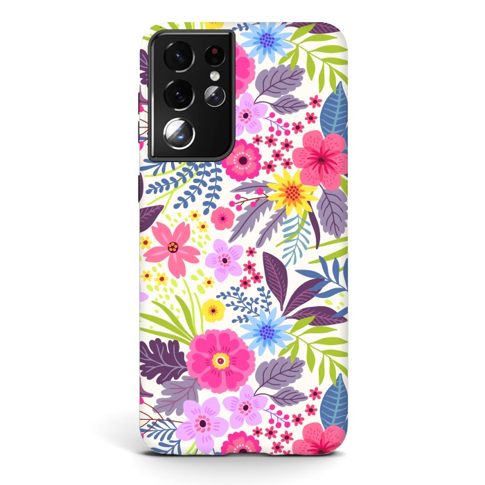 Galaxy S21 ultra StrongFit Flowers with Purple Tones by ArtsCase