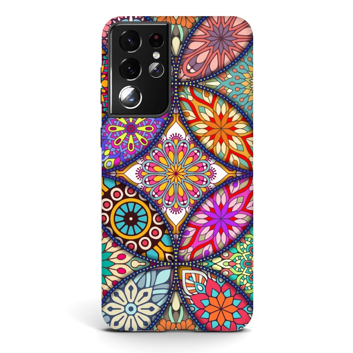 Galaxy S21 ultra StrongFit Mandala pattern with bright colors 12 by ArtsCase