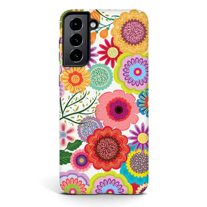 Galaxy S21 StrongFit Seamless Pattern with Flowers XI by ArtsCase