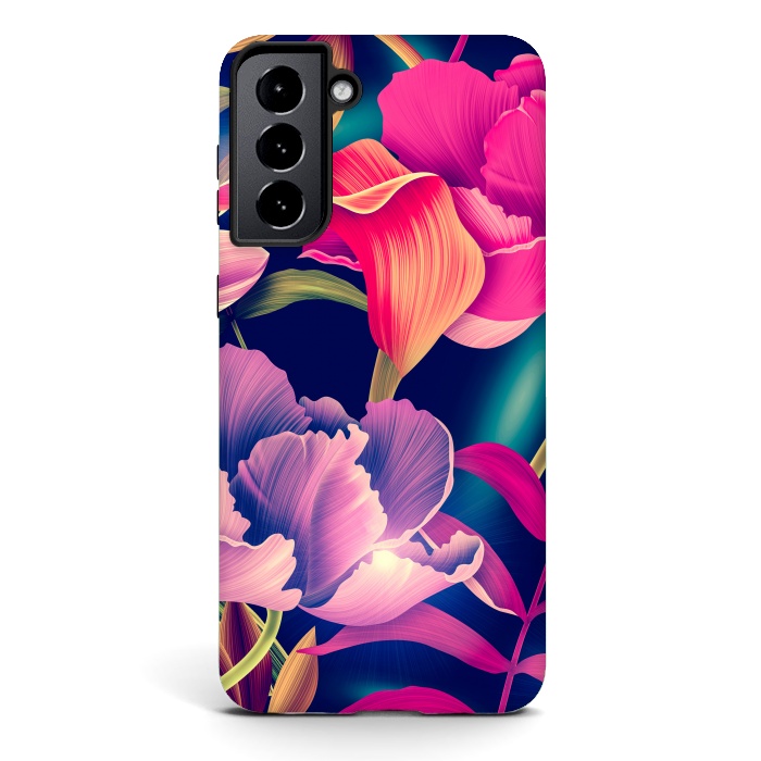 Galaxy S21 StrongFit Tropical Flowers XVII by ArtsCase