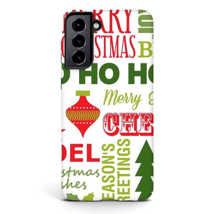 Galaxy S21 StrongFit Christmas Greeting Pattern by ArtsCase