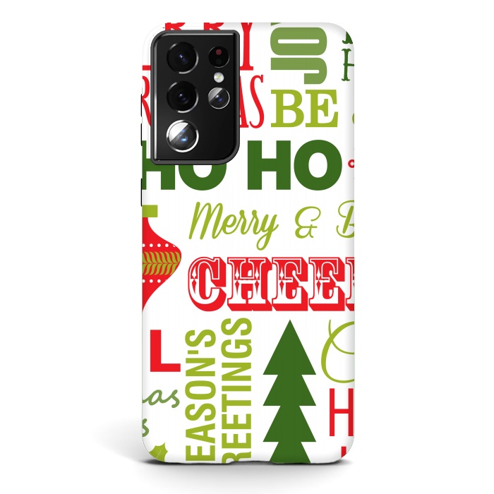 Galaxy S21 ultra StrongFit Christmas Greeting Pattern by ArtsCase