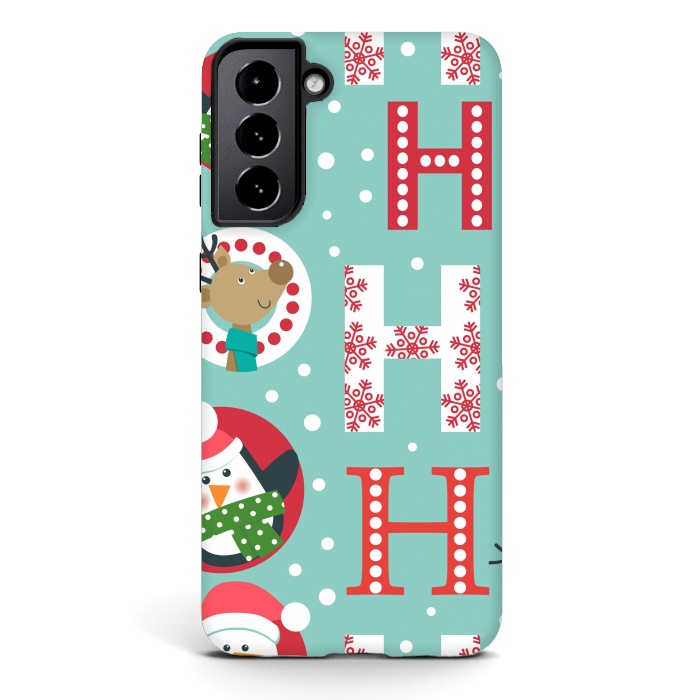 Galaxy S21 StrongFit Christmas Pattern with Santa Deer Penguin and Snowman by ArtsCase