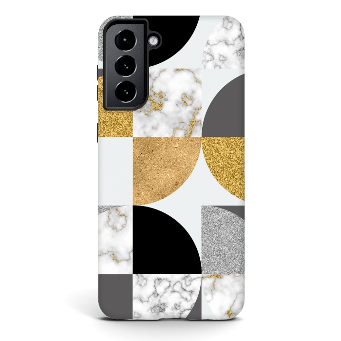 Galaxy S21 StrongFit Marble Geometric Pattern Semicircles by ArtsCase