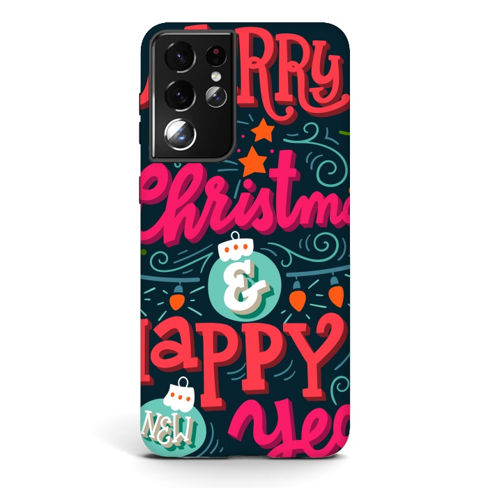 Galaxy S21 ultra StrongFit Merry Christmas and Happy New Year 1 by ArtsCase