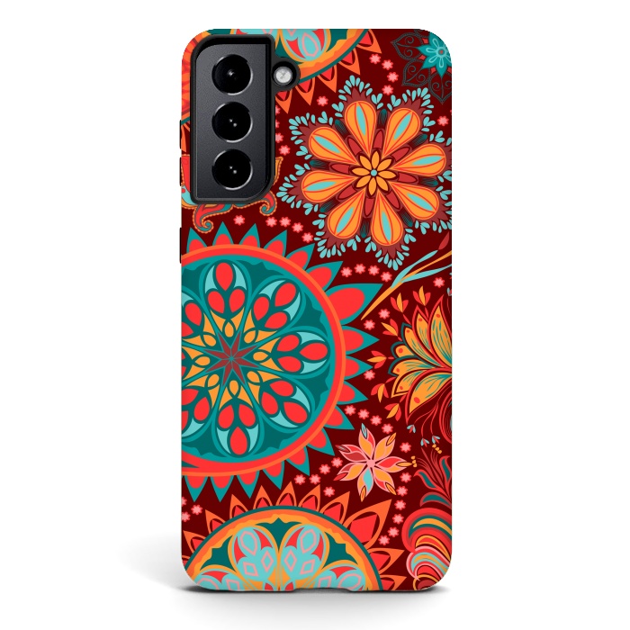 Galaxy S21 StrongFit Paisley Vintage Floral Motif Ethnic Seamless Background by ArtsCase